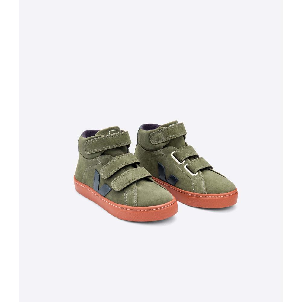 Veja ESPLAR MID SUEDE Kids' High Tops Olive | CA 694XYU